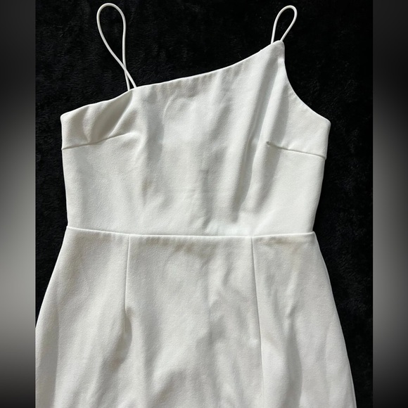 Lulus Party for Two Ivory Asymmetrical Bodycon Mini Dress White Size Medium - Picture 2 of 10